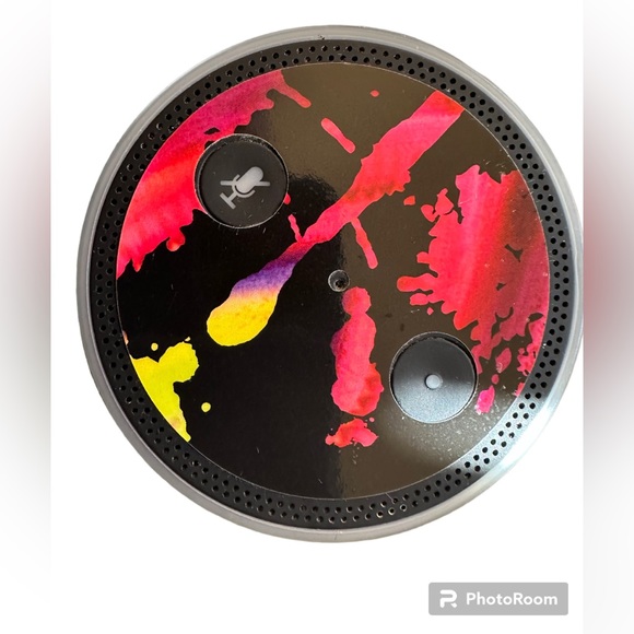 Echo Plus with built-in Hub 1st Generation– Black , has Multicolor Vinyl wrap - Picture 4 of 7